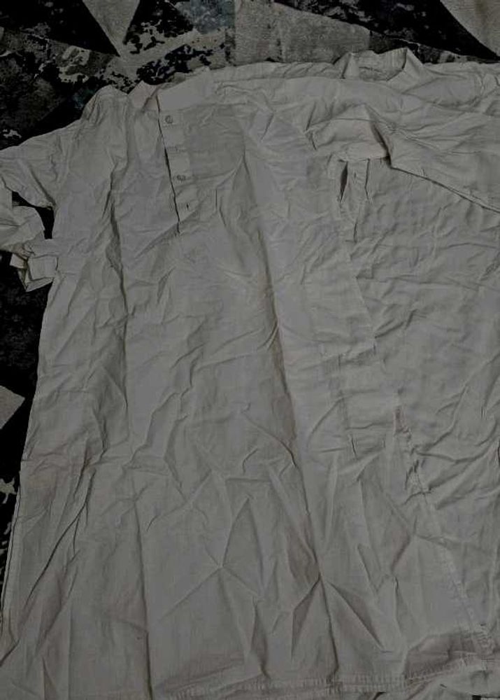 Unisex Casual White Kurta set of 2