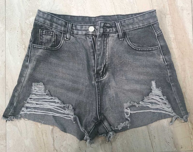Emo Distressed Denim Shorts