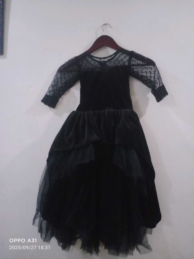 Elegant Black Dress high and low with cancan