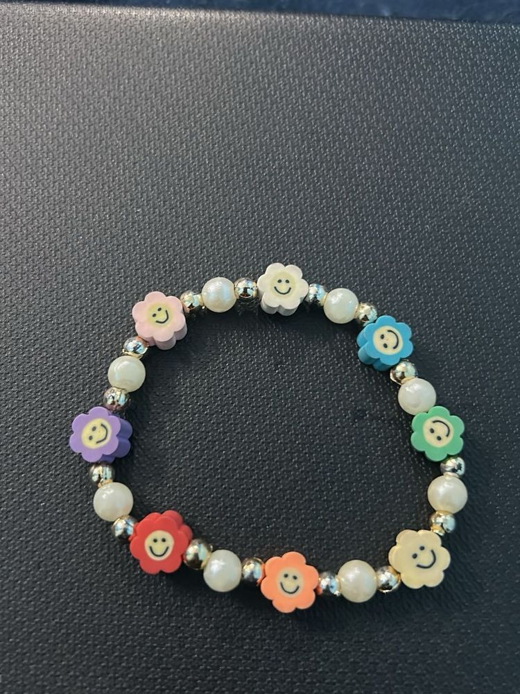 Colorful Flower Smiley Bracelet