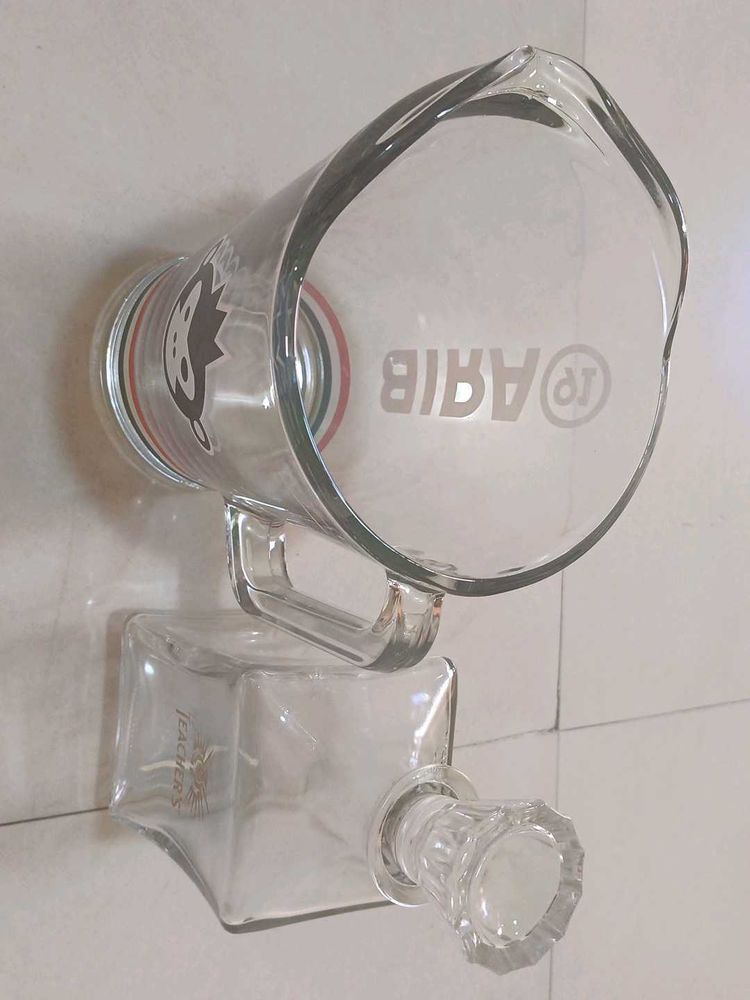 Unique Glass Decanter and Pitcher Set