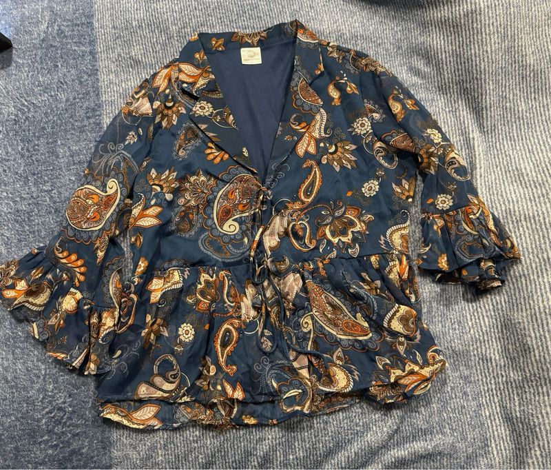 Paisley Ruffle Top