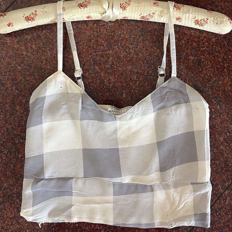 Checked Crop Top