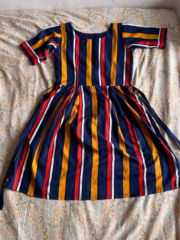 Striped Fit &amp; Flare Dress
