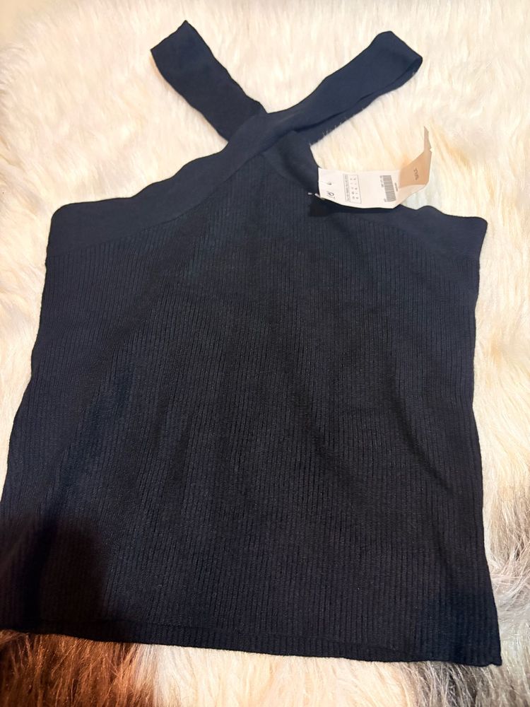 Black Crisscross Tank Top