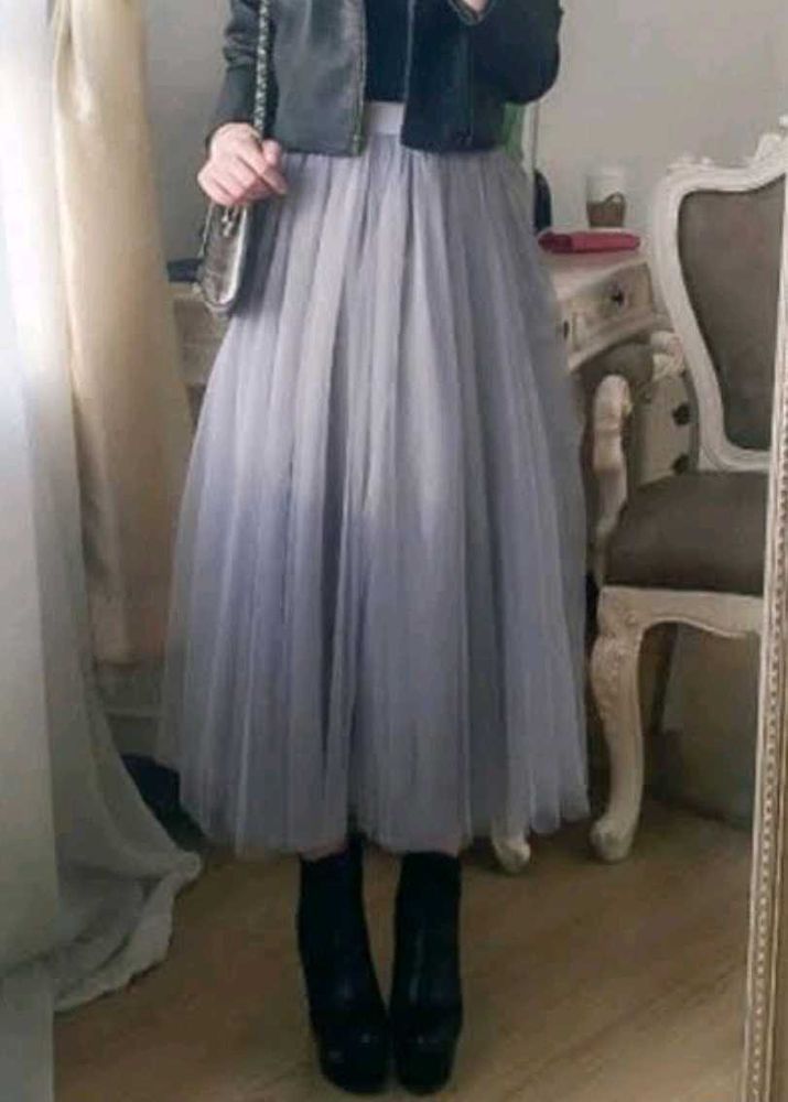 Pleated Pinteresty Formal Grey Skirt