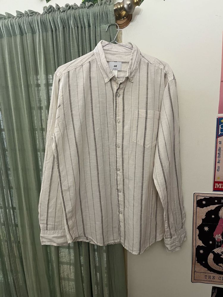 H&amp;M Striped Linen Shirt
