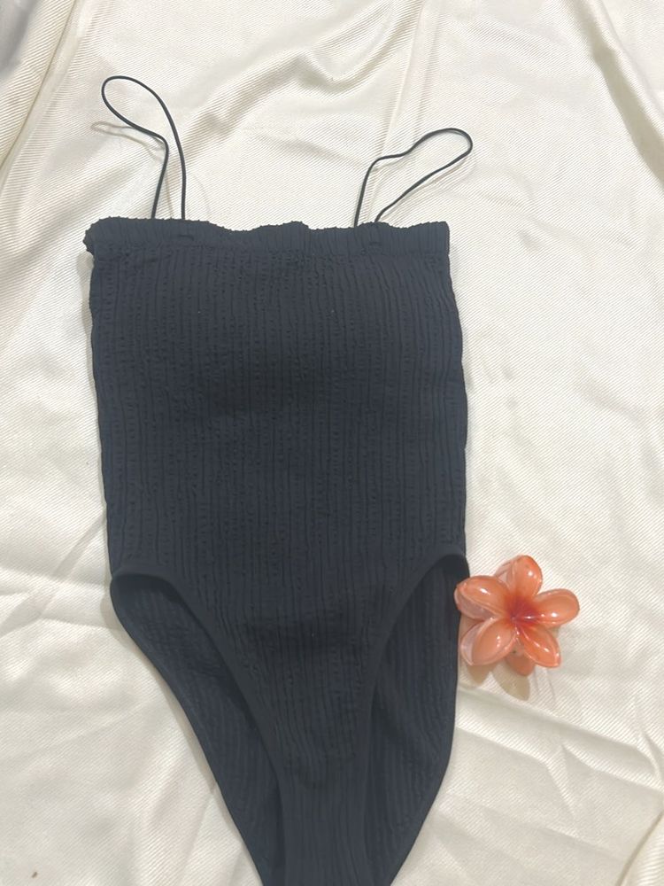 Padded Chic Black Sleeveless Bodysuit