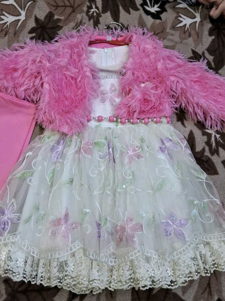 Cute Girls Party Dress with Jacket