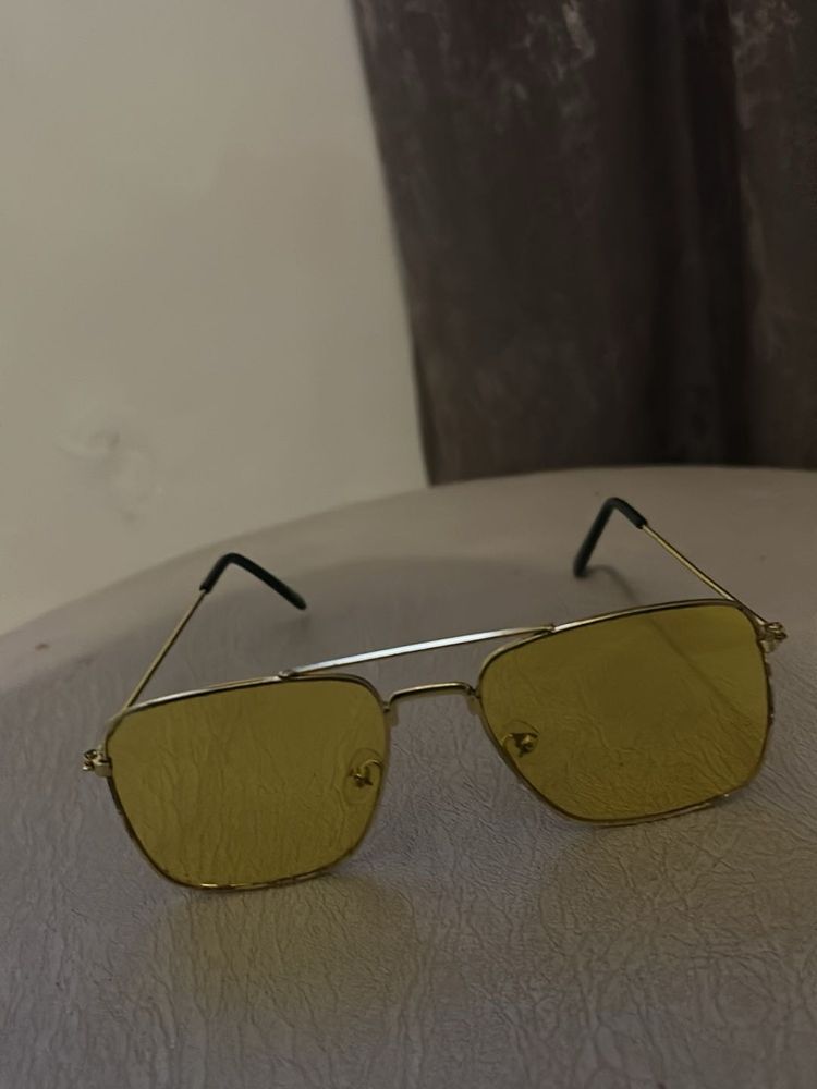 Yellow Aviator Sunglasses