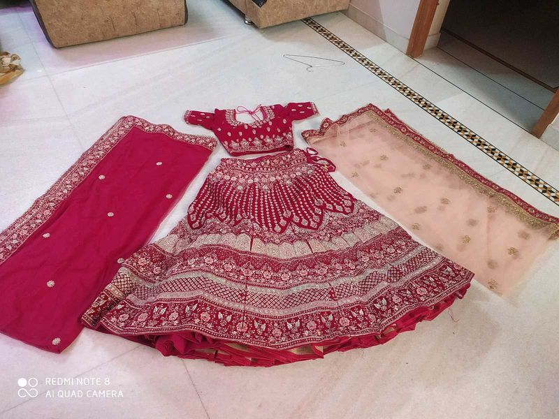 rose pink bridal lehenga choli