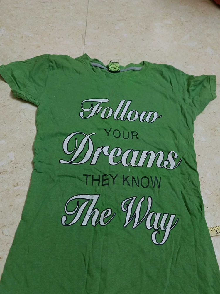 Green &#39;Follow Your Dreams&#39; Tee