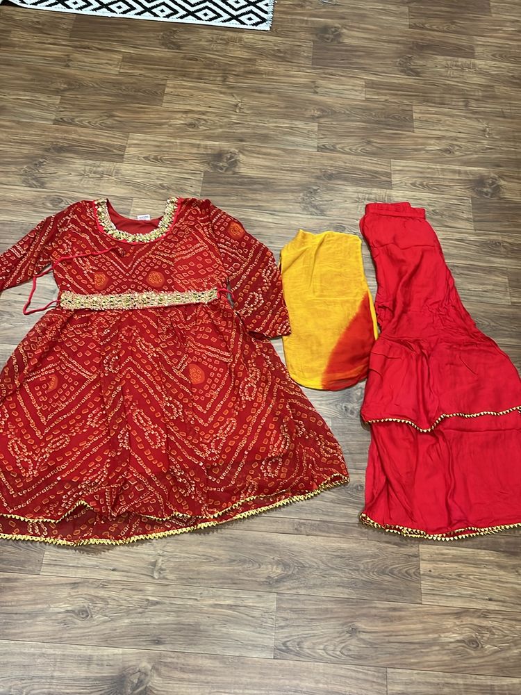 Navratri Special Garara With Short Kurta Dupatta