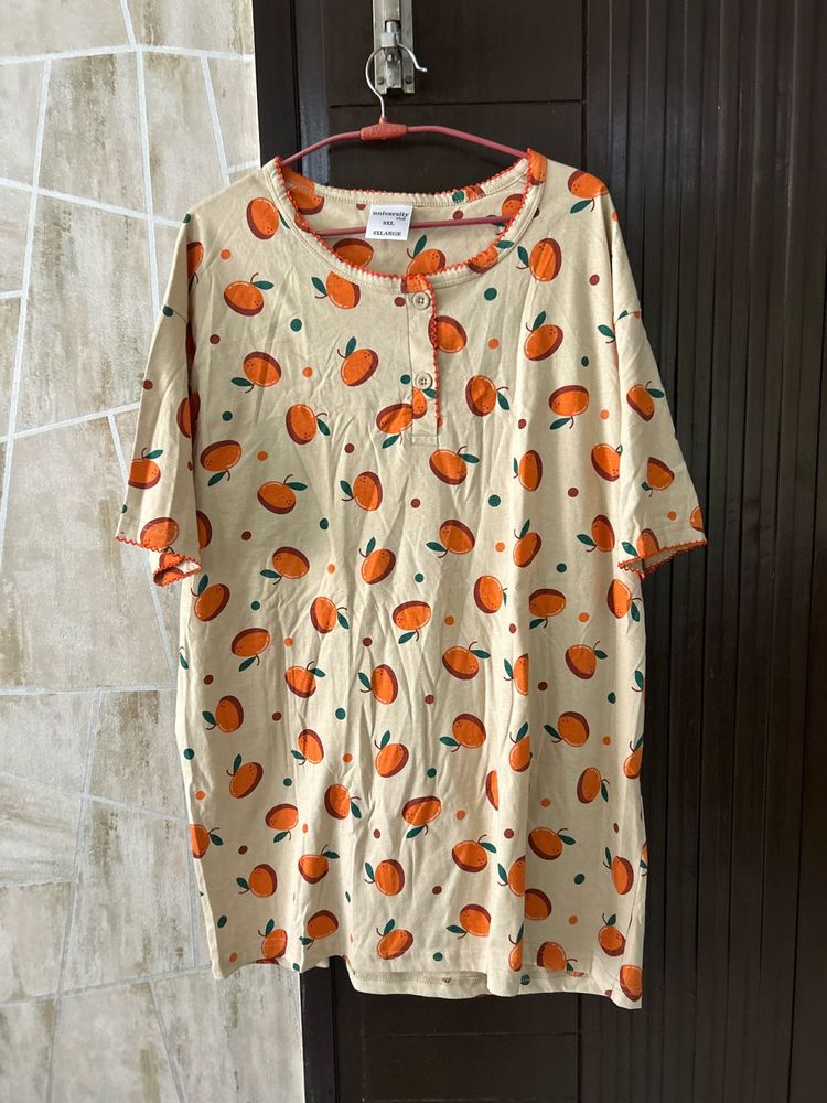 Cute Orange Print night top