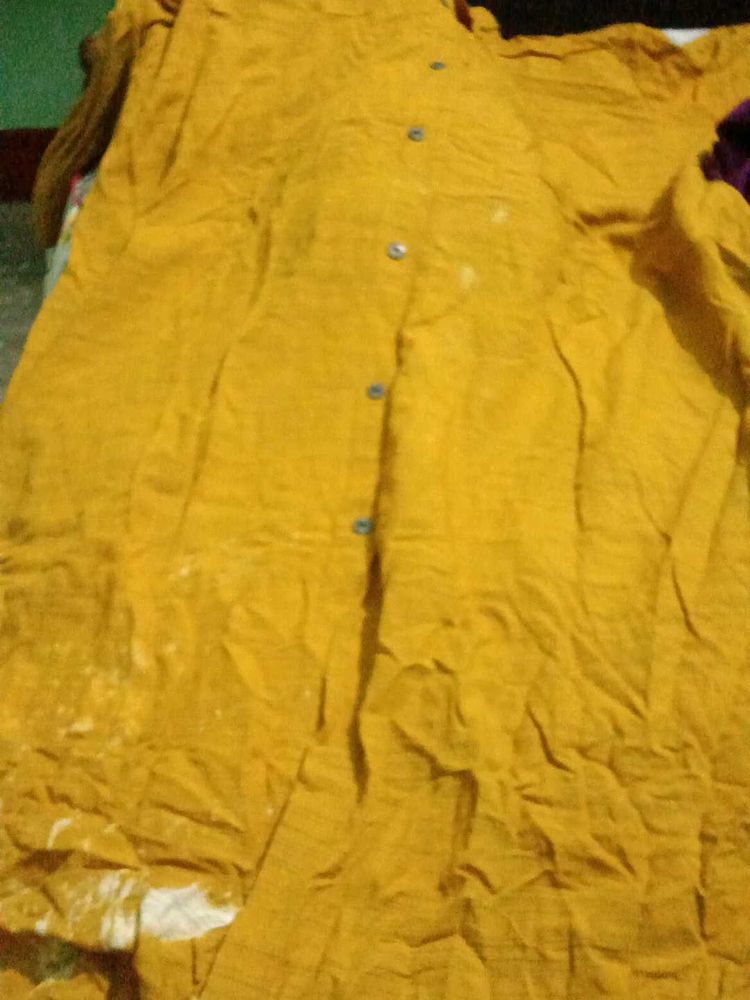 Yellow Kurta has some white stain