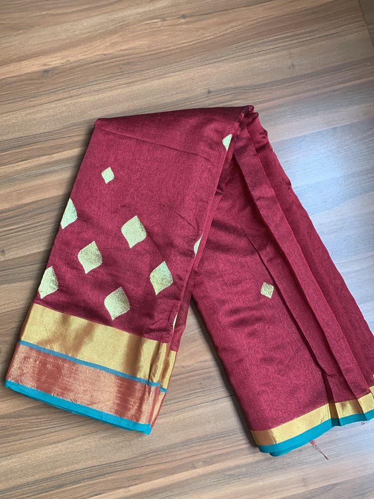 A Beautiful Maroon Colour New Saree.