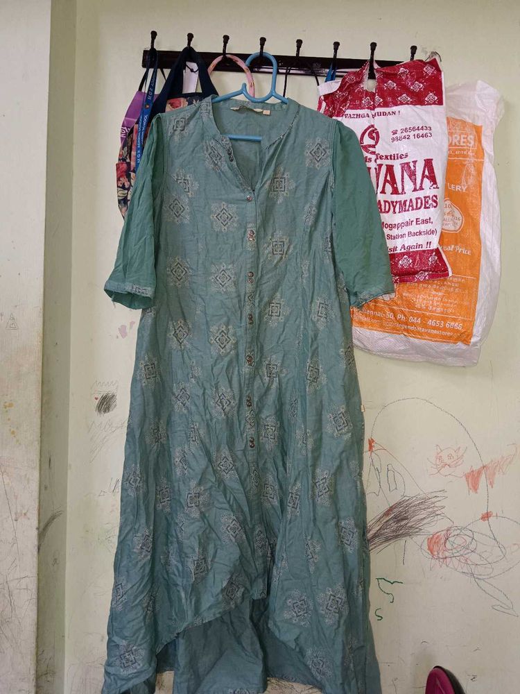 Green Printed Casual Dress