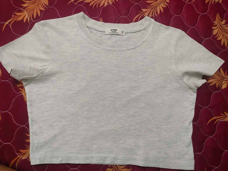 Cotton On Grey Crop Top - XS