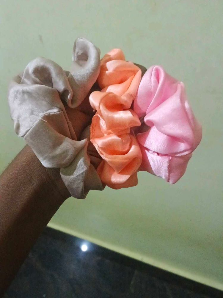 Silk Scrunchie Set 3 pair of se