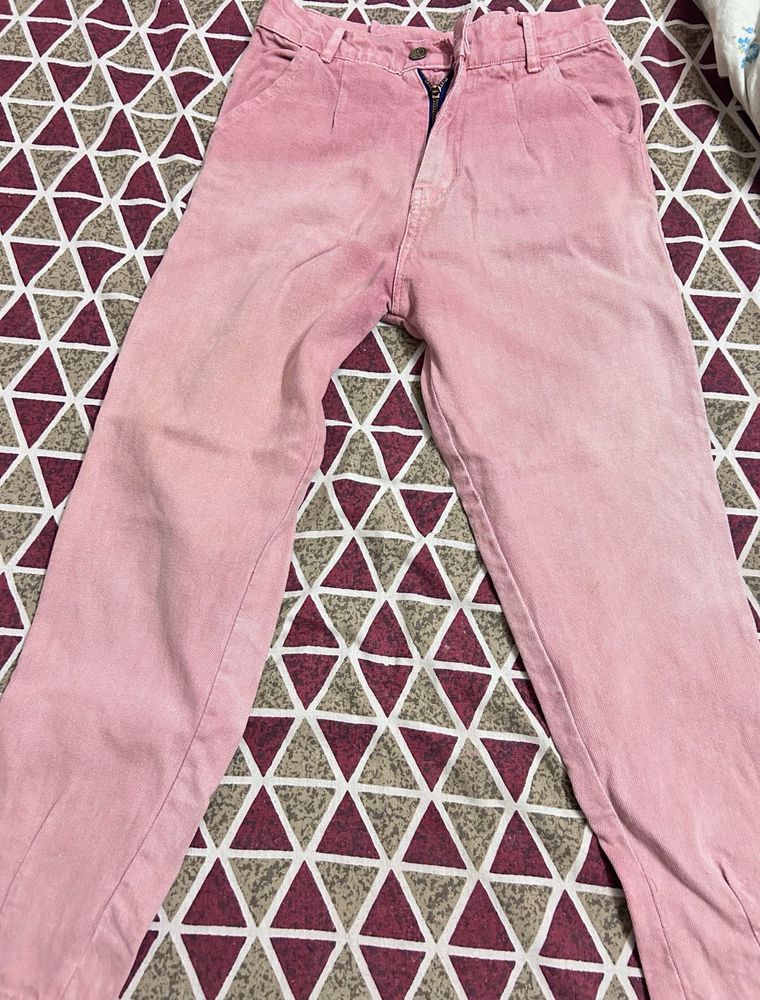 Pink Shaded Mom Fit Jeans