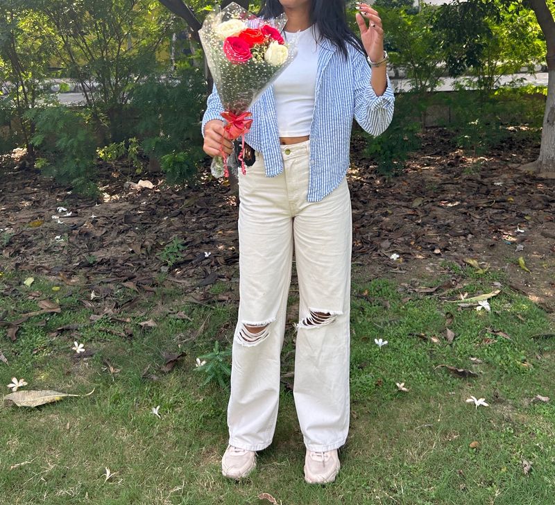 Ripped White Jeans