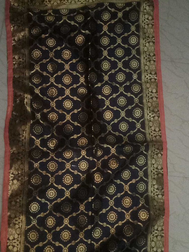 Pink And Navy Blue Anarkali Suit Set