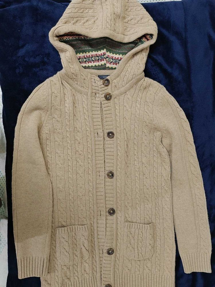 Hooded Knit Cardigan