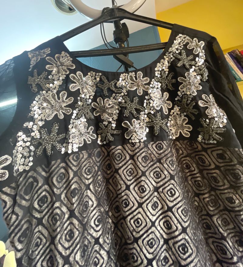 Embroided split cut Gown for every occasion