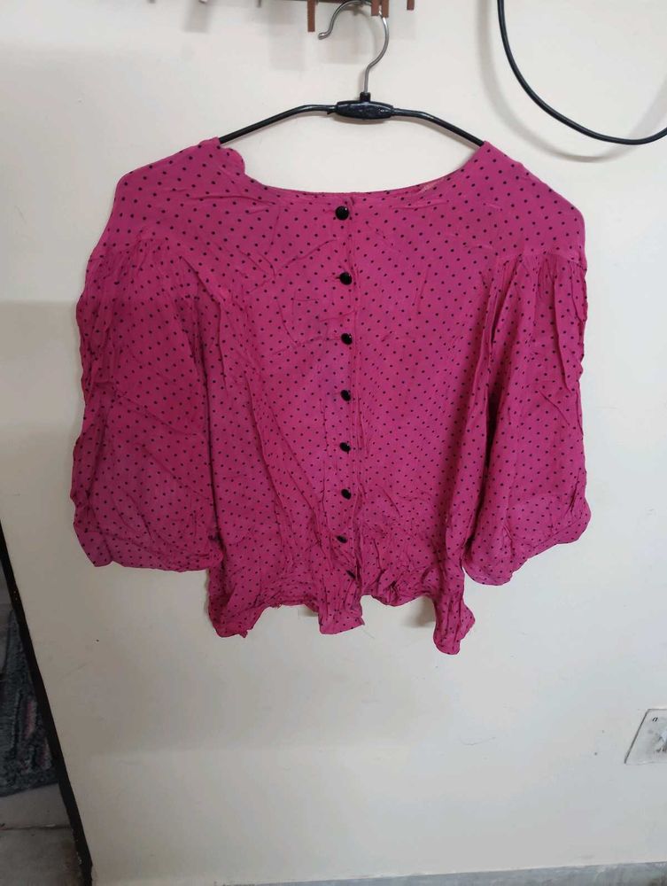 Pink Polka Dot Shirt