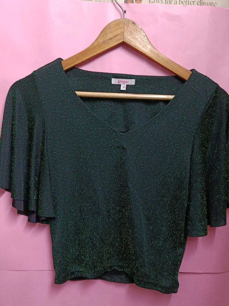 Sparkly Green Crop Top