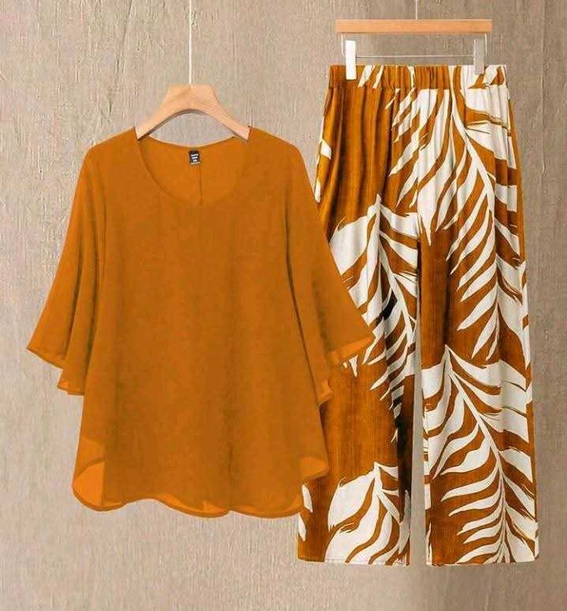 Stylish Leaf Print Co-ord Set