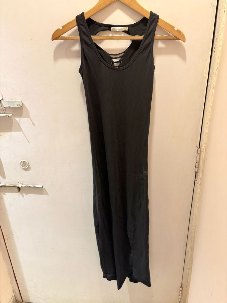 Black Maxi Dress With Strappy Back