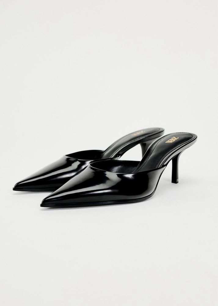 ZARA Patent Effect Mules