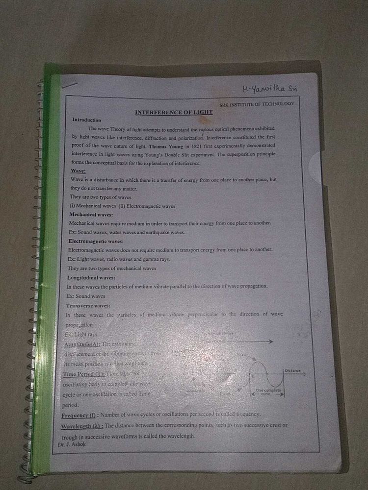 Engineering Notes: Interference of Light