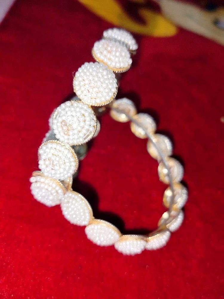 Pearl Beaded Bangle Gajra Bracelet