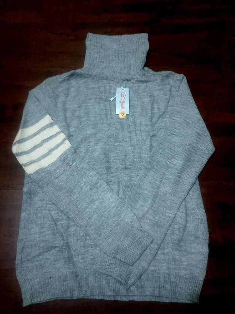 Stylish Grey Knit Sweater