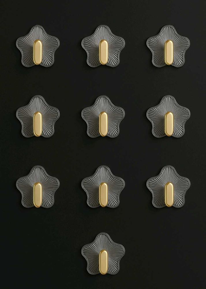 10 Set Of Star-Shaped Adhesive Wall Hooks