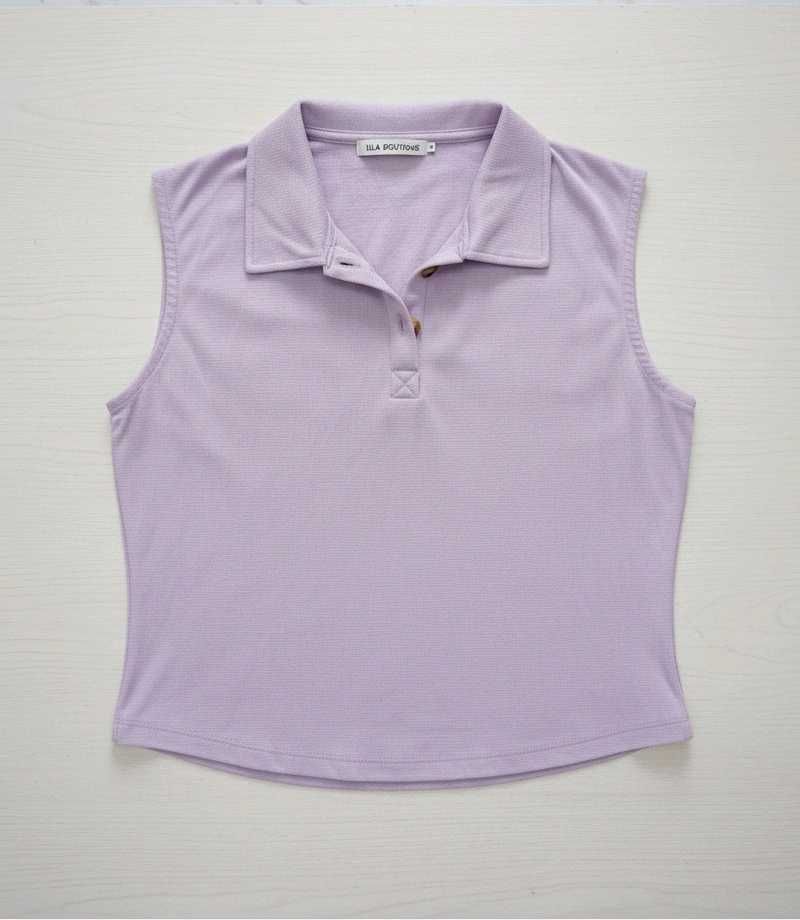 Sleeveless Polo Top