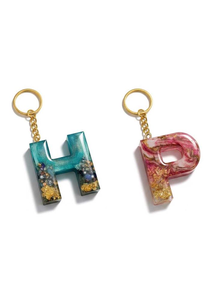 Resin Initial Keychains pack of 1
