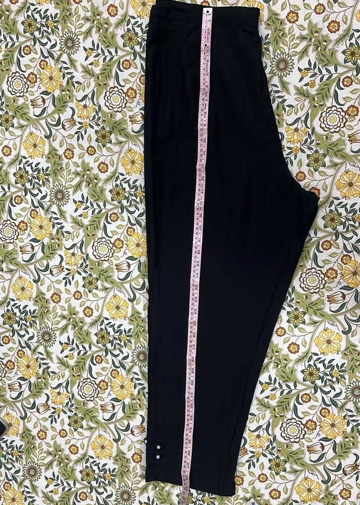 Black Palazzo with Pearl Detail