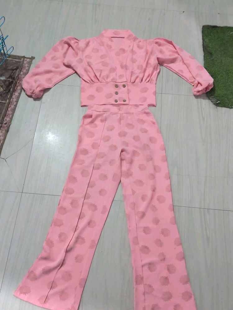 Ladies Peach Cord Set  Like New