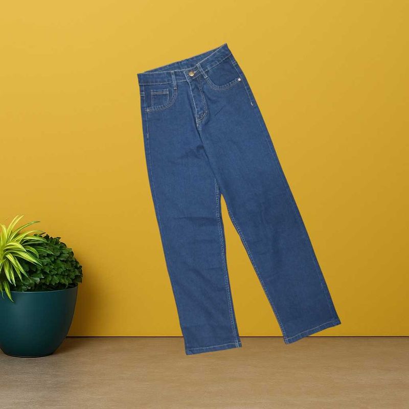women navy blue straight jeans size 24 (O-83)