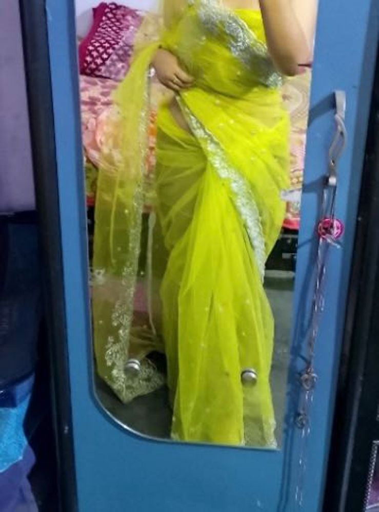 Net Saree With Padad Blouse