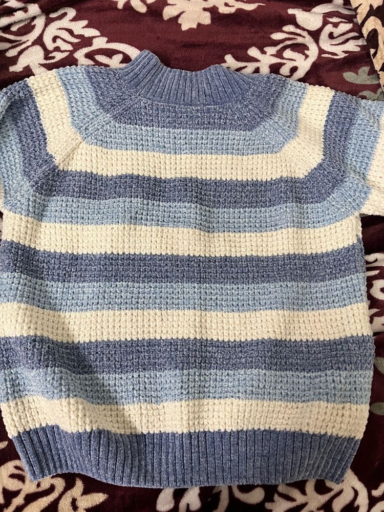 Women Striped Knit Pullover Sweater