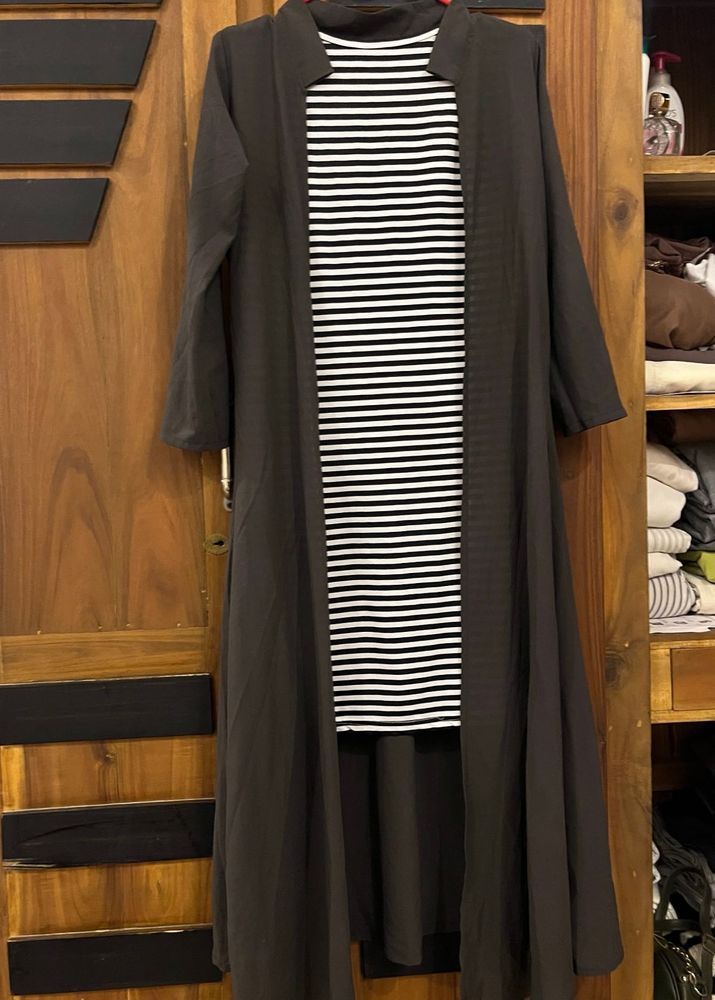 Striped Dress with Duster