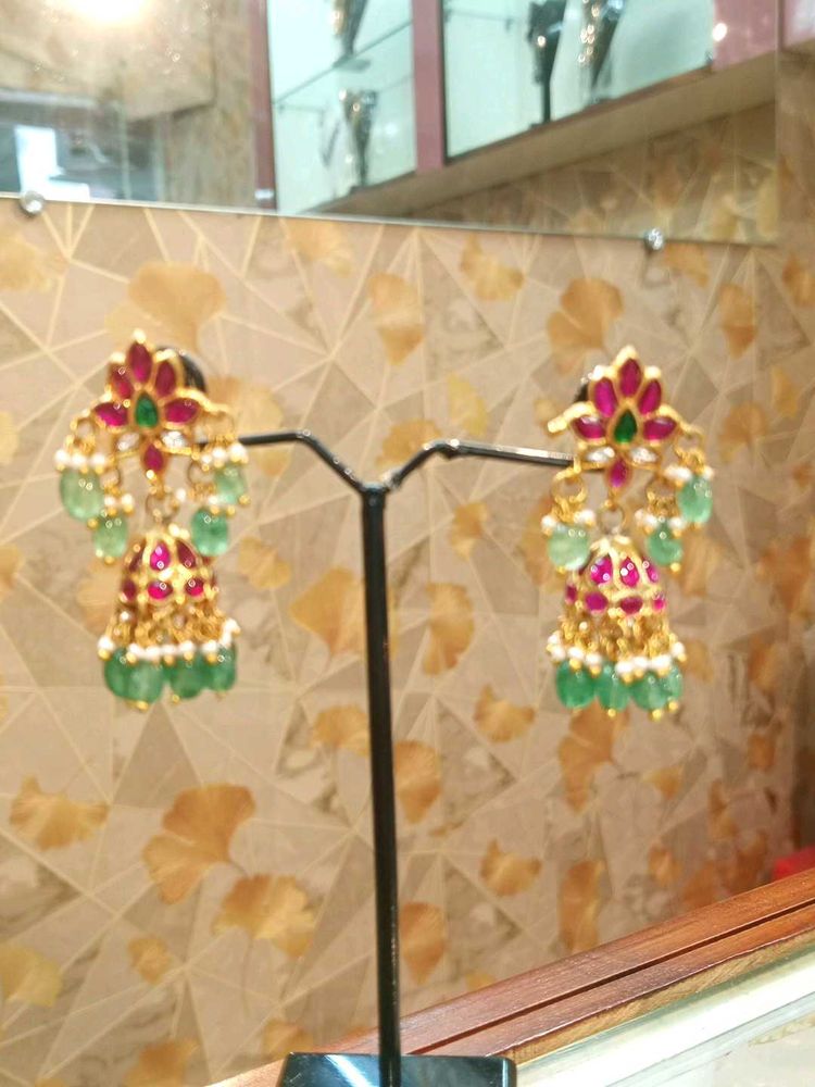 Jhumka Earrings (Kundan)