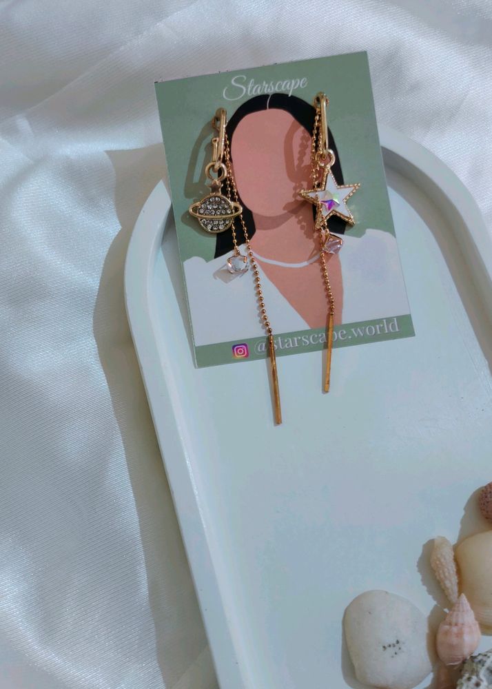 SALE- Saturn and Stars Earrings