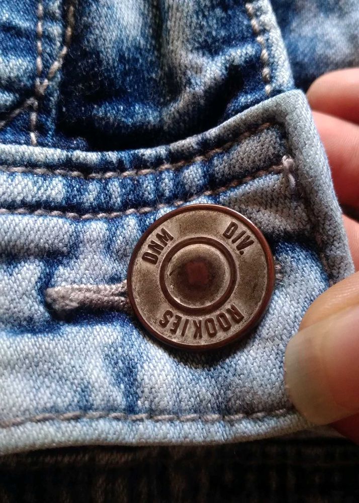 Blue White Faded Colored Denims Jeans For Men