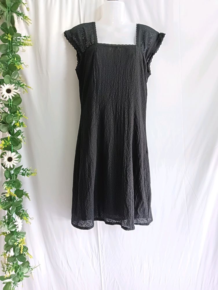 Vintage Lace Black Dress