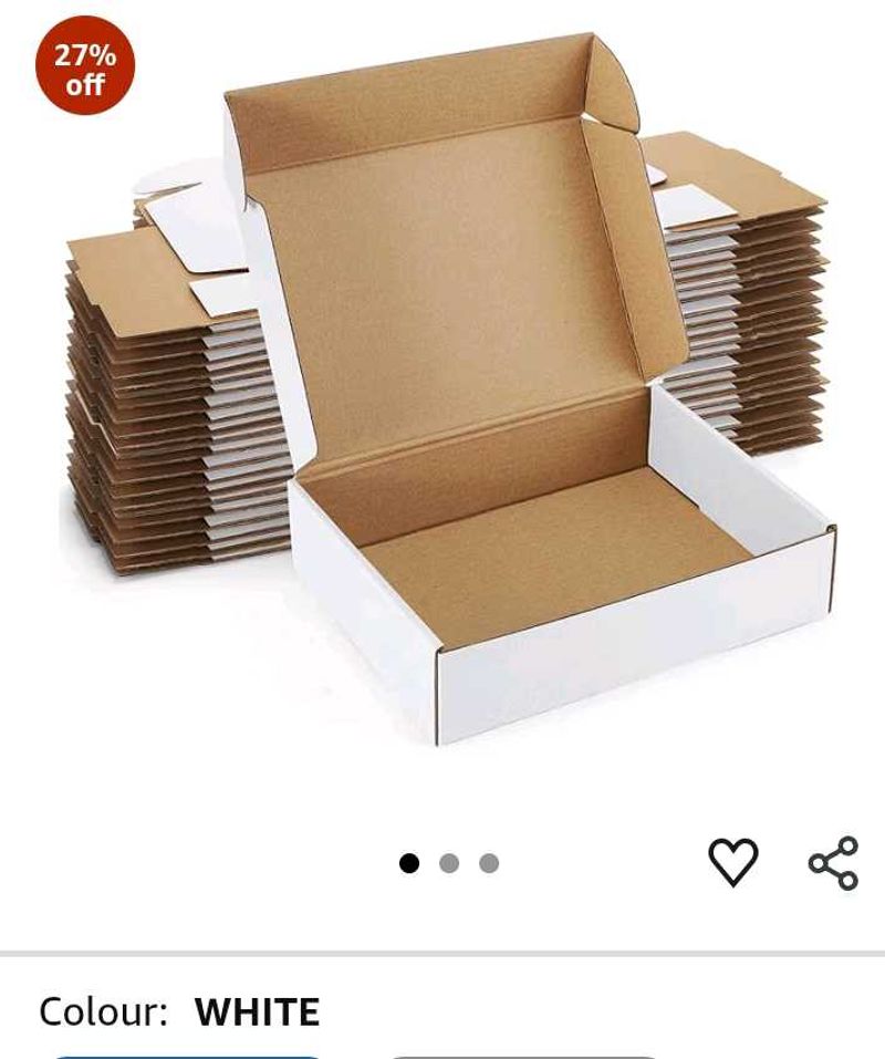 White Cardboard Boxes pack of 20 ❤️  9*6*2 Inch